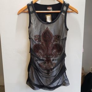 HARLEY DAVIDSON mesh front goth tank top shirt